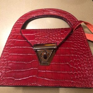 Persaman New York Red Mini leather purse crossbody